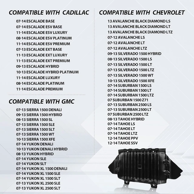 Alt view image 2 of 7 - Front Lower Engine Splash Shield Center Under Cover Fits Chevy Silverado