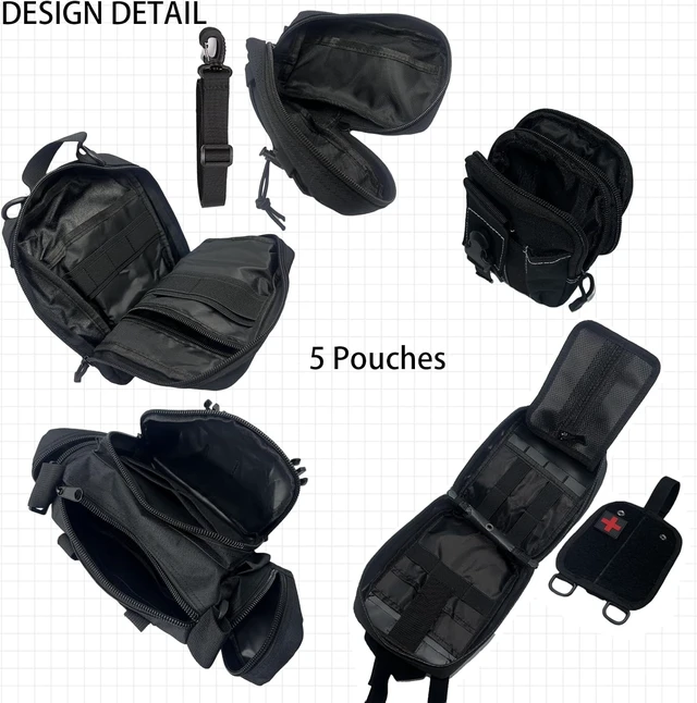 Alt view image 6 of 7 - 6 Pack Tactical Molle Car Seat Back Organizer Tactical Vehicle Panel with 5 Detachable Molle Pouch for Car Truck Ford Jeep Vehicle,US Patch Automotive Organizer For Man (5 Pouches)
