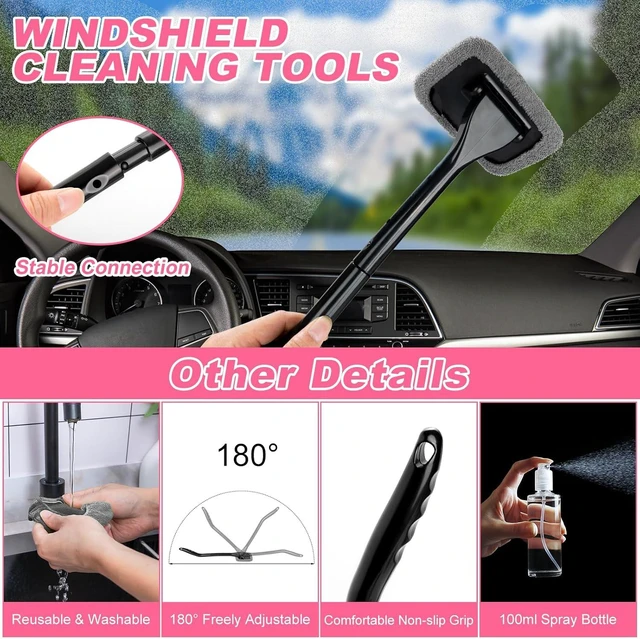 Alt view image 3 of 7 - 41Pcs Car Cleaning Kit, Interior Detailing Kit with High Power Handheld Vacuum, Detailing Brush Set, Windshield Tool, Snow Shovel, Pink Complete Auto Accessories for Women