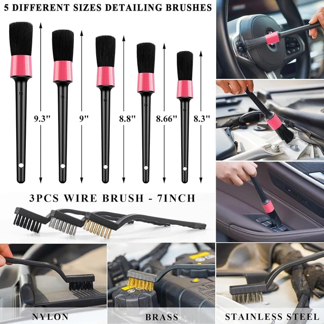 Alt view image 5 of 7 - 41Pcs Car Cleaning Kit, Interior Detailing Kit with High Power Handheld Vacuum, Detailing Brush Set, Windshield Tool, Snow Shovel, Pink Complete Auto Accessories for Women