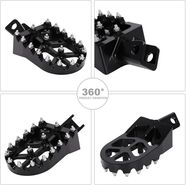 Alt view image 3 of 7 - Motorcycle Footpegs Foot Pegs Pedals Rests CNC for KLR 650 KLR650 1987-2018 2021-2024 Black