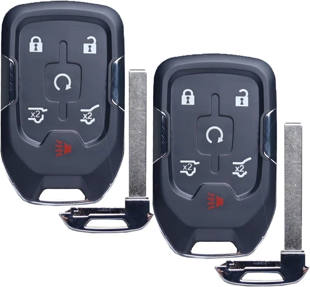 Main image of Car Key Fob Replacement Fits for Chevy Suburban Tahoe GMC Yukon/Yukon XL Denali 2015- 2020 Push Start 6 Buttons Smart Keyless Entry Remote Start Control 13580804 Set of Two HYQ1AA 13508280