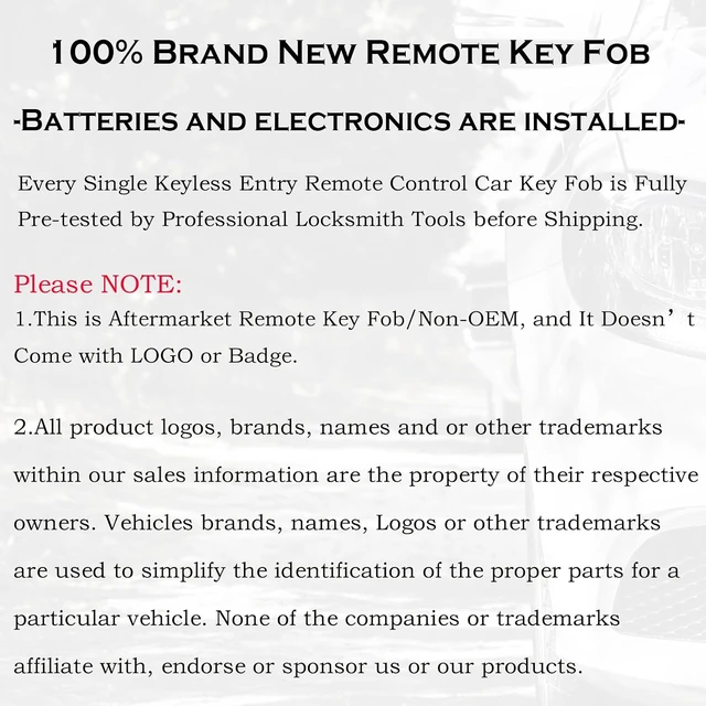 Alt view image 5 of 7 - Car Key Fob Replacement Fits for Chevy Suburban Tahoe GMC Yukon/Yukon XL Denali 2015- 2020 Push Start 6 Buttons Smart Keyless Entry Remote Start Control 13580804 Set of Two HYQ1AA 13508280