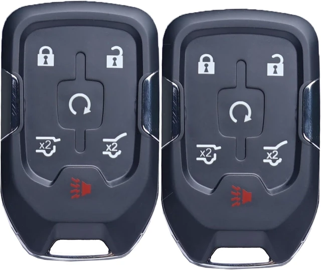 Alt view image 6 of 7 - Car Key Fob Replacement Fits for Chevy Suburban Tahoe GMC Yukon/Yukon XL Denali 2015- 2020 Push Start 6 Buttons Smart Keyless Entry Remote Start Control 13580804 Set of Two HYQ1AA 13508280
