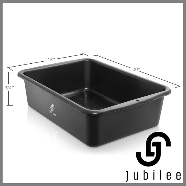 Alt view image 7 of 7 - 4-Pk Plastic Storage Bin, 20L Black Commercial Busser Utility Tub