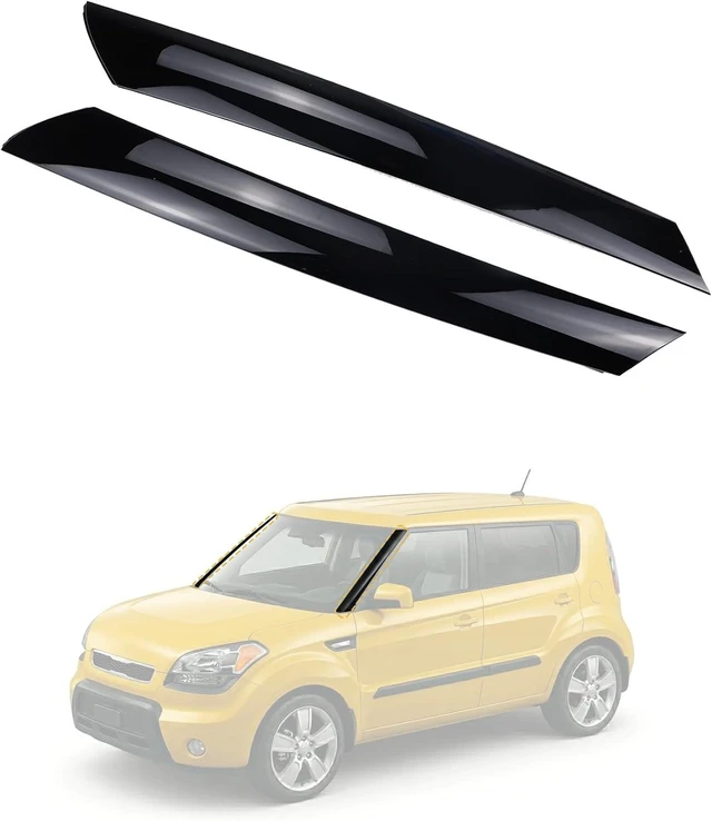 Main image of Windshield A-Pillar Trim Molding Set Compatible with 2010-2013 Kia Soul Left Driver & Right Passenger Replace 861702K500 861802K500 86180-2K500 86170-2 Exterior Window Trim Kia Soul Accessories