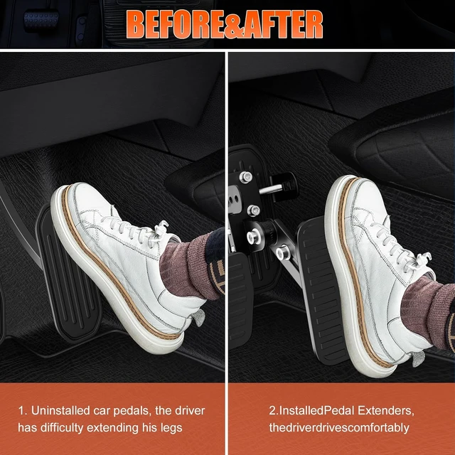 Alt view image 6 of 7 - Gas and Brake Pedal Extenders for Short Drivers - Adjustable Length & Angle, Anti-Slip Metal Construction, Compatible with Cars, Go Karts & Ride-On Toys, Easy Installation & Universal Fit