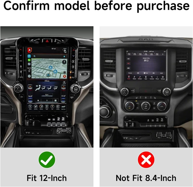 Alt view image 5 of 7 - Car Center Console Navigation Panel Decals for 2019-2026 Dodge Ram 1500 2500 3500 Accessories ABS Carbon Fiber Stickers, 12inch