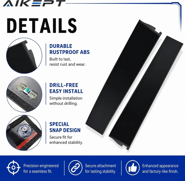 Alt view image 4 of 7 - 2-Piece B-Pillar Trim Molding Kit 926-241 926-242 Gloss Black