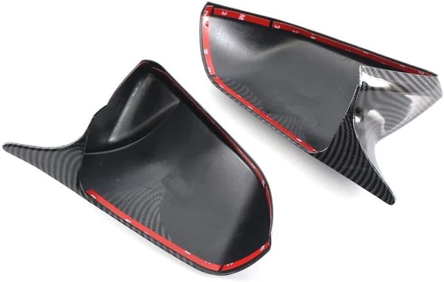 Alt view image 7 of 7 - Side Door Rear View Mirror Cover Cap Rearview Mirrors Trim Exterior Accessories Compatible with Ford Mustang 2015-2022, Without Turn Signal (Carbon Fiber Pattern)