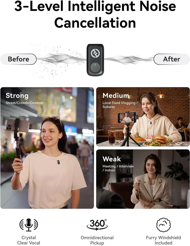 Alt view image 3 of 7 - Lark A1(2TX + USB-C RX), Wireless Microphone for iPhone & Android