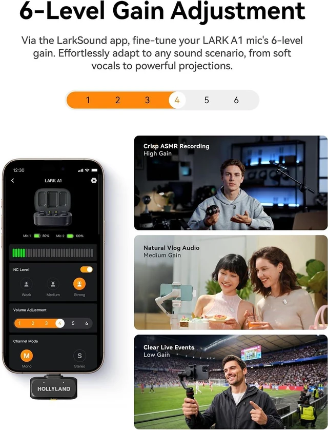 Alt view image 4 of 7 - Lark A1(2TX + USB-C RX), Wireless Microphone for iPhone & Android