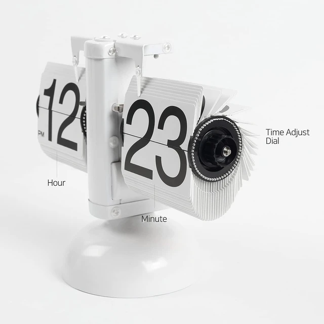 Alt view image 3 of 3 - Flip Desk Clock (Black), Retro Vintage Design Auto Flip Table Clock