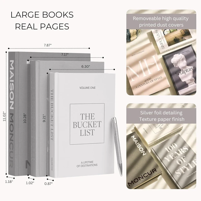 Alt view image 5 of 7 - Decorative Coffee Table Books, Set of 3 - Real Pages, Mid Century Modern