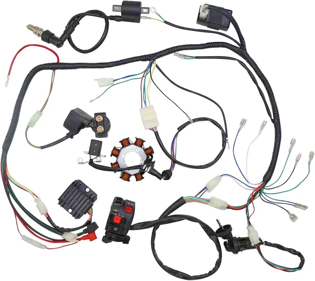 Alt view image 3 of 7 - Complete Electrics Stator Coil CDI Wiring Harness with Full Copper Wire for 4-Stroke ATV Quad 150cc-300cc