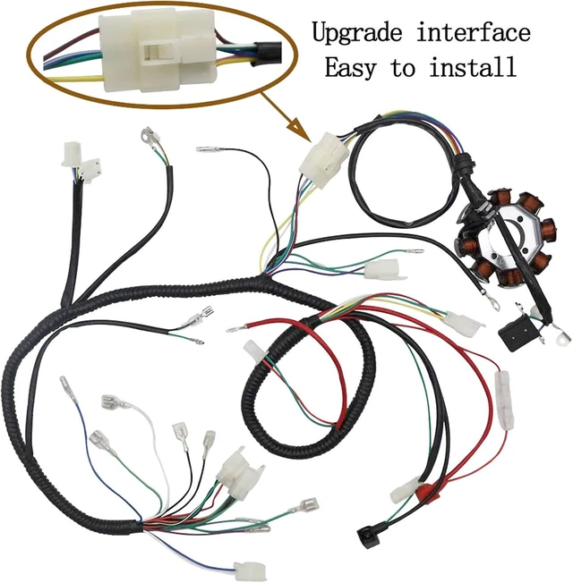 Alt view image 4 of 7 - Complete Electrics Stator Coil CDI Wiring Harness with Full Copper Wire for 4-Stroke ATV Quad 150cc-300cc