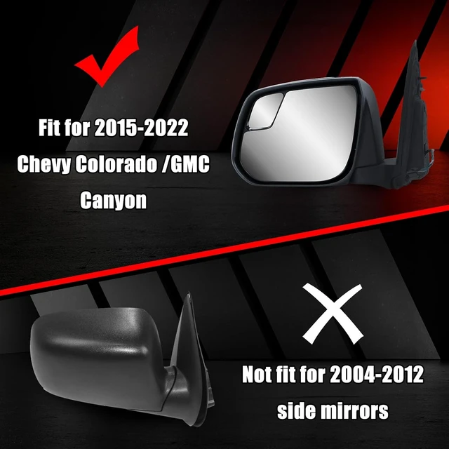 Alt view image 3 of 7 - Glossy Black Mirror Cover Replace for 2015-2022 Chevy Colorado/GMC Canyon