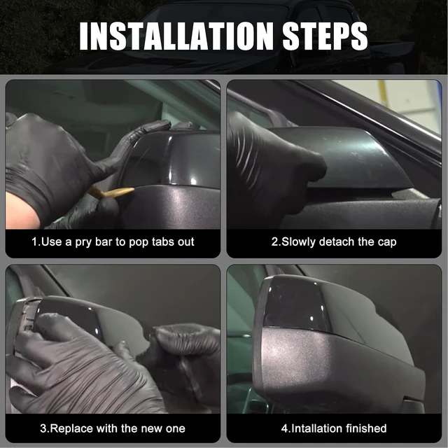Alt view image 5 of 7 - Glossy Black Mirror Cover Replace for 2015-2022 Chevy Colorado/GMC Canyon