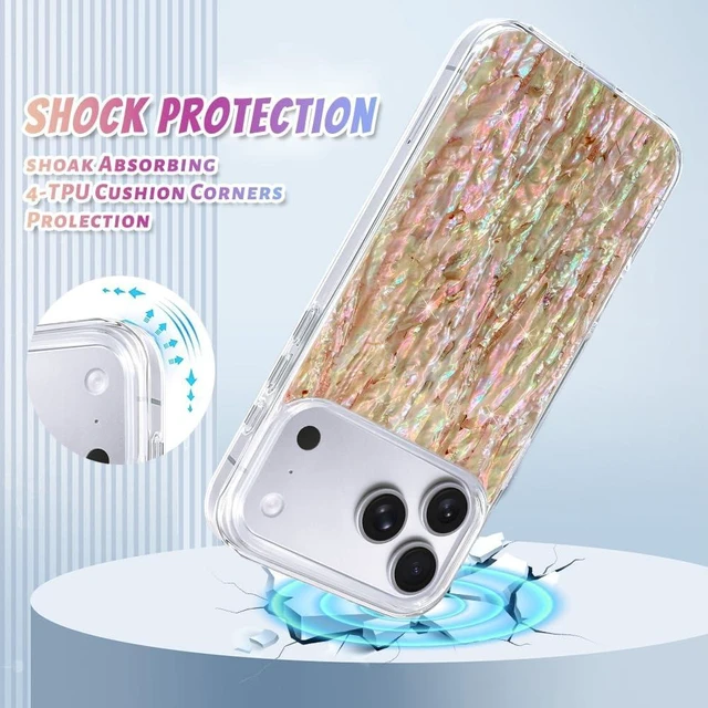 Alt view image 3 of 7 - Compatible with iPhone 18 Pro Max Case Bling Crystal Back -Glitter Marble