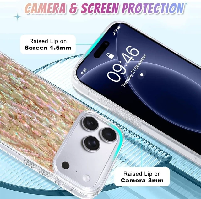 Alt view image 4 of 7 - Compatible with iPhone 18 Pro Max Case Bling Crystal Back -Glitter Marble