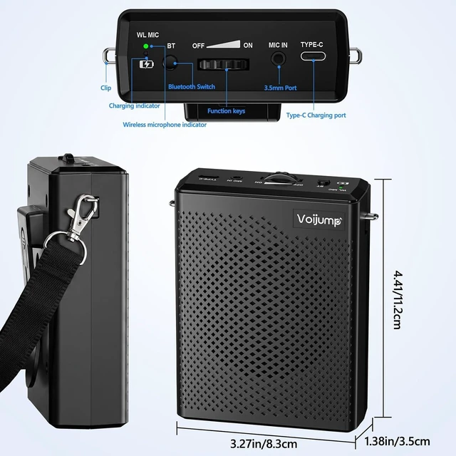 Alt view image 2 of 7 - Wireless Voice Amplifier with Wireless Lavalier Mic for Teachers