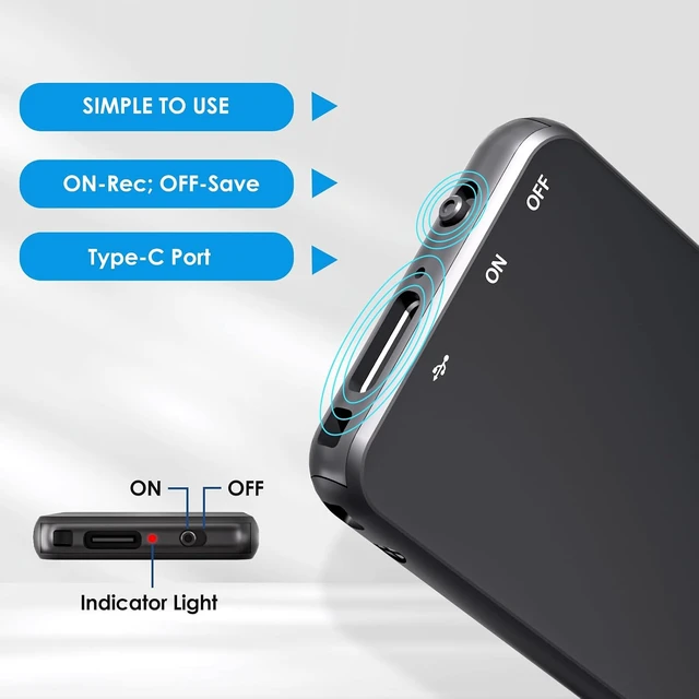 Alt view image 4 of 7 - MINI Metal Voice Recorder, V15 HD Clear Recording Device 32GB