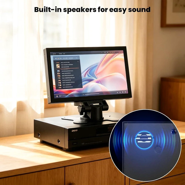 Alt view image 5 of 7 - Mini Monitor 7 Inch Screen HDMI, Portable Vga Monitor with AV BNC, 1024×600 LCD Small Screen with Built-in Speakers, 178° View Angle IPS, Multi-Function Small Display for Raspberry Pi PC/TV/DVD/CVBS