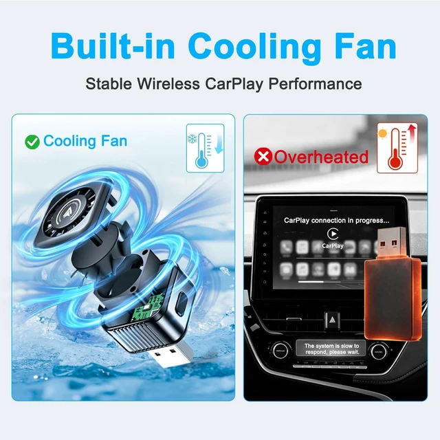 Alt view image 2 of 7 - Wireless Carplay Adapter, Bluetooth Carplay Wireless Adapter Car Play