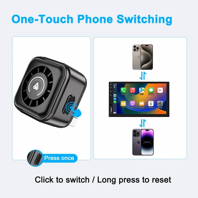 Alt view image 6 of 7 - Wireless Carplay Adapter, Bluetooth Carplay Wireless Adapter Car Play