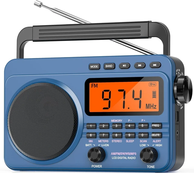 Main image of Digital AM FM Shortwave Radio 4000mAh Rechargeable Battery Best Reception