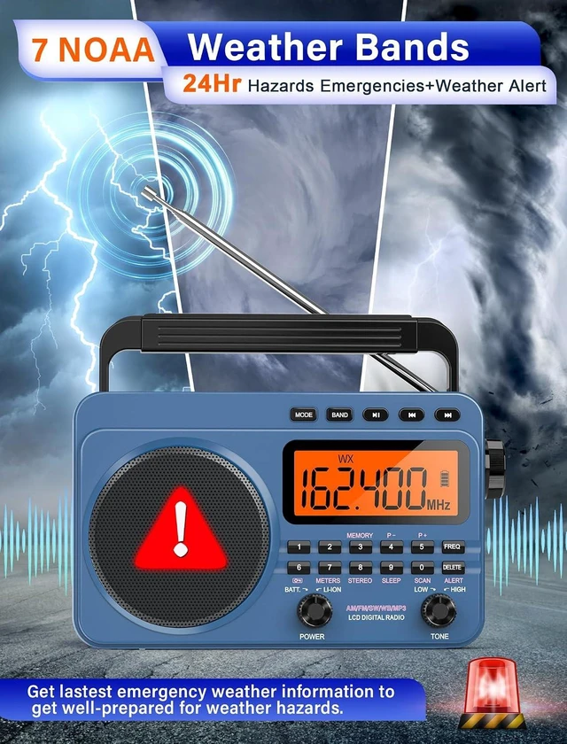 Alt view image 5 of 7 - Digital AM FM Shortwave Radio 4000mAh Rechargeable Battery Best Reception