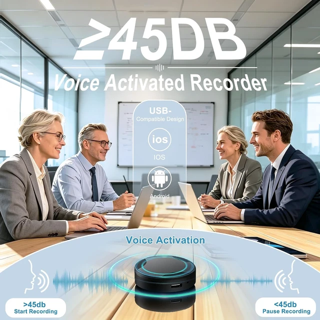 Alt view image 3 of 7 - Magnetic Voice Recorder,DSP Noise Reduction,Voice Activated Audio Recorder