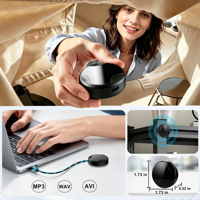 Alt view image 7 of 7 - Magnetic Voice Recorder,DSP Noise Reduction,Voice Activated Audio Recorder