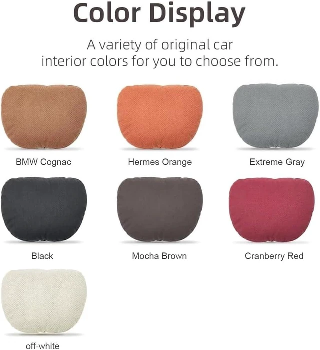 Alt view image 2 of 7 - 2 Pcs Car Headrest Neck Pillow for Driving,Universal Premium Suede Leather Soft and Comfortable Headrest,Two Gears of Height Adjustment Car Seat Headrest Pillow Car Interior Accessories