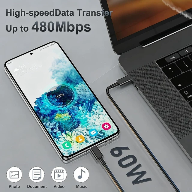 Alt view image 6 of 7 - 65W Super Fast Charger Type C 3/6/10/10ft, 100W USB C Wall Charging and Long Android Phone Charger Cable Cord for Galaxy S26 Ultra/S26/S25 Plus/S25/S24+/S24 Ultra/S23/S22 Plus/S21/Note 20