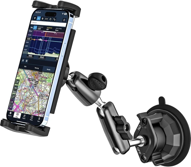 Main image of Pilot Phone Holder, Aviation Window Phone Mount, Ultra Suction Cup