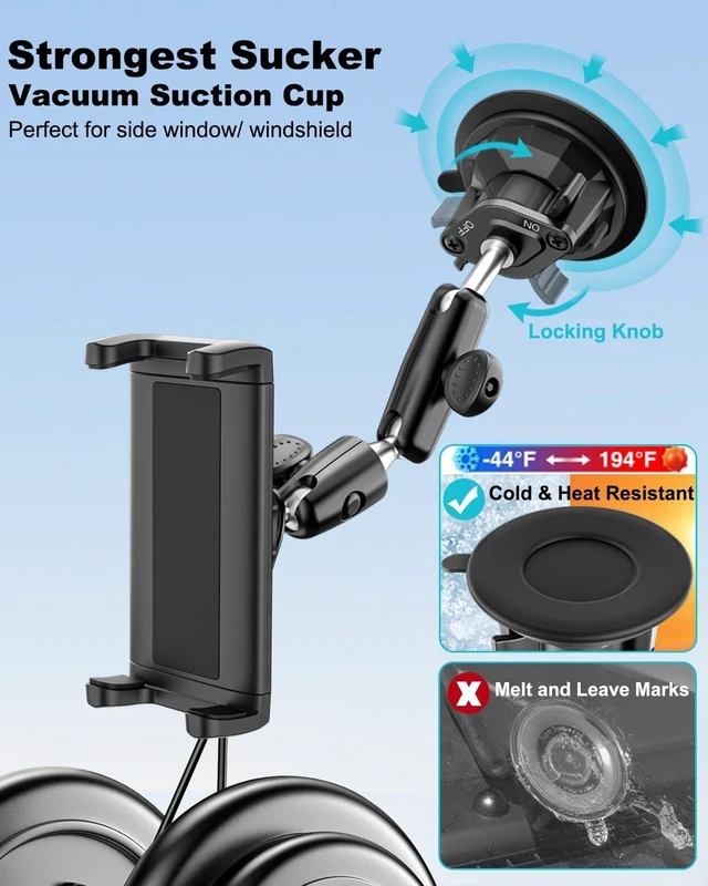 Alt view image 6 of 7 - Pilot Phone Holder, Aviation Window Phone Mount, Ultra Suction Cup
