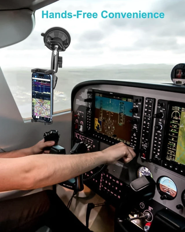 Alt view image 7 of 7 - Pilot Phone Holder, Aviation Window Phone Mount, Ultra Suction Cup