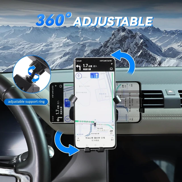 Alt view image 3 of 7 - Phone Holder Compatible with Land Rover Defender 90 110 130 2020-2025, 360° Adjustable Dash Phone Mount Holder for All Smartphones (A Style)