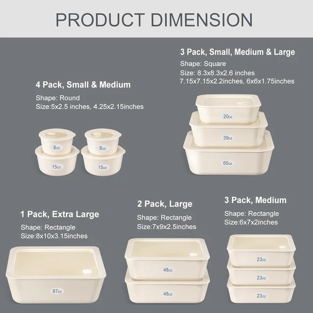 Alt view image 6 of 7 - Ceramic Coated Glass Food Storage Container with Airtight Glass Lid, Large Rectangle Meal Prep Container, 48oz, Microwave and Oven Safe Non-Toxic Lunch Box, Cream color
