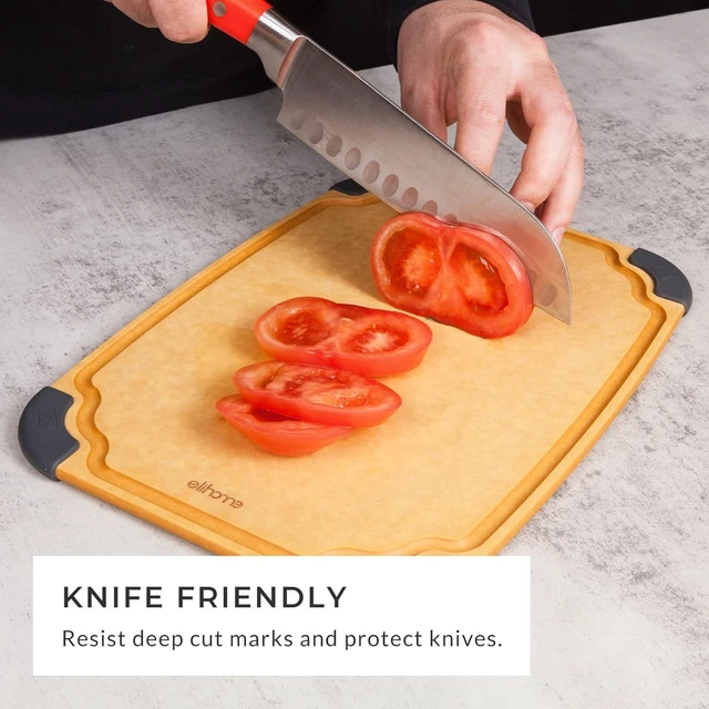 Alt view image 2 of 7 - Essential Series 3-in-1 Cutting Board Set, Knife Friendly, Dishwasher Safe, Juice Groove, Reversible, Non-Porous, Eco-Friendly, Set of 3