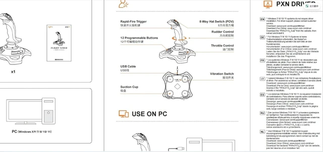 Alt view image 7 of 7 - 2113PRO USB PC Joystick Gaming Flight Simulator Controller Flight Stick