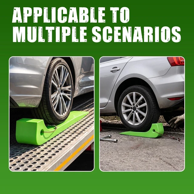 Alt view image 7 of 7 - Heavy-Duty Tire Skates 4 Pack for Tow Truck with Pull Ring, Green