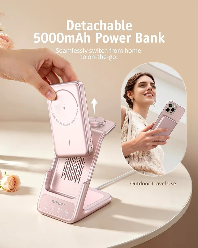 Alt view image 3 of 7 - AuraDock Charging Station for ,5000mAh Detachable Power Bank