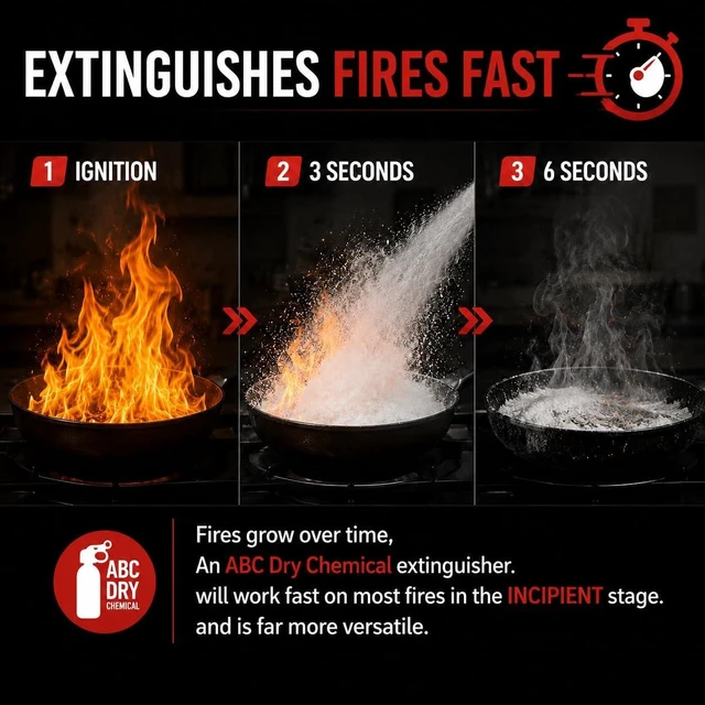 Alt view image 7 of 7 - Small Fire Extinguisher for Home & Car (4-Pack, 1.32lb Each) Portable ABC Chemical Powder Fire Extinguishing Spray