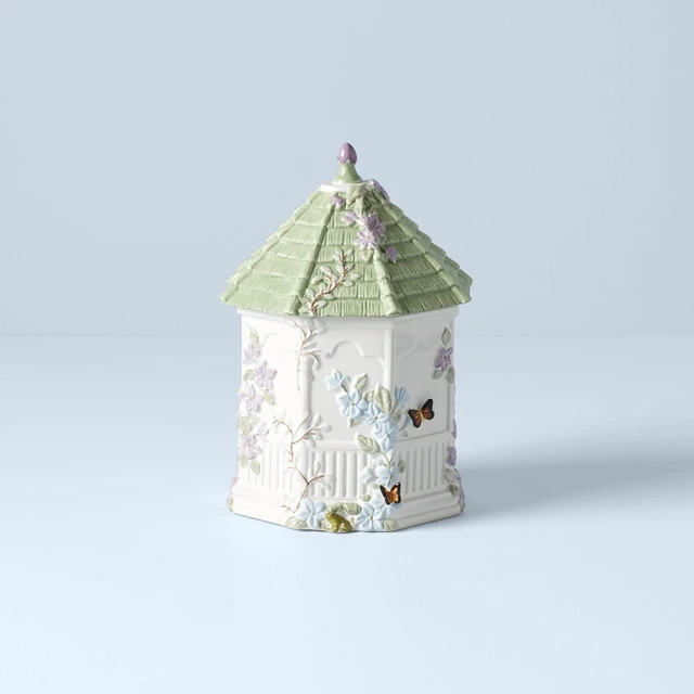 Alt view image 2 of 6 - Butterfly Meadow Figural Gazebo Cookie Jar, 10-Inch, White