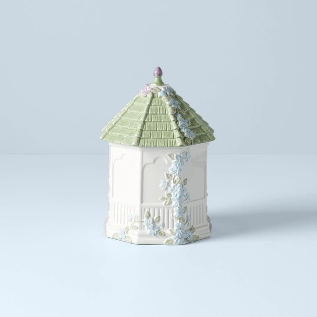 Alt view image 3 of 6 - Butterfly Meadow Figural Gazebo Cookie Jar, 10-Inch, White