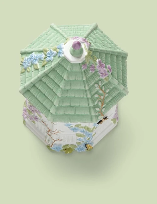Alt view image 4 of 6 - Butterfly Meadow Figural Gazebo Cookie Jar, 10-Inch, White