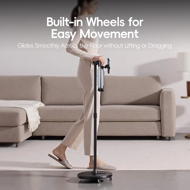 Alt view image 5 of 7 - Floor Phone Stand for Recording with Wheels and Weight Base, Free Rotation