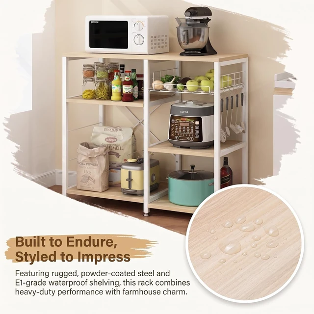 Alt view image 4 of 7 - Microwave Stand Baker's Rack, 4-Tier Kitchen Storage Shelf